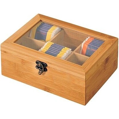Kesper 58902 Organizér na čaje 6 přihrádek bambus 21,5 x 15 x 8,5 cm
