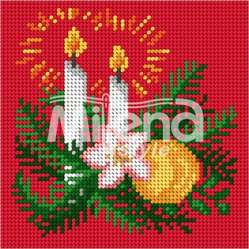 Image 1 of Milena Style Коледни свещи - гоблен с щампа с конци Ariadna