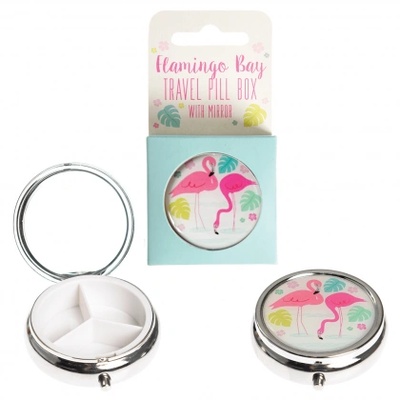 Rex London - Метална кутийка за хапчета с огледалце - Фламинго (28242)