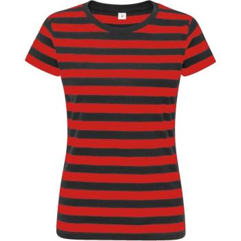 Mantis Dámske pásikavé tričko Čierna červená