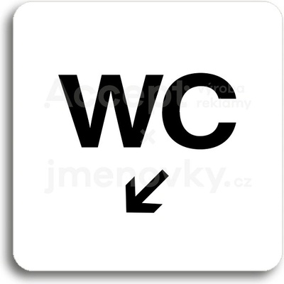 ACCEPT Piktogram WC vlevo dolů - bílá tabulka - černý tisk bez rámečku