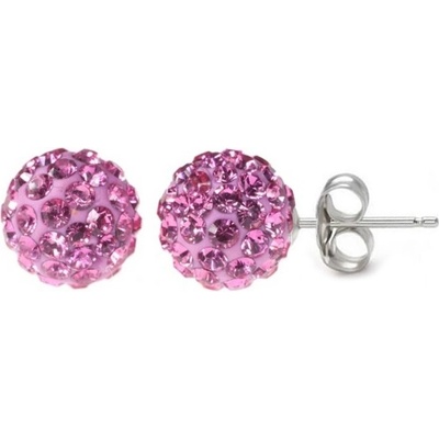 Nubis náušnice kuličky Crystals from Swarovski Pink SWAG06-P