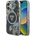 GUESS Glitter Flowers Triangle Buttons MagSafe калъф за iPhone 16 черен (3666339430818)
