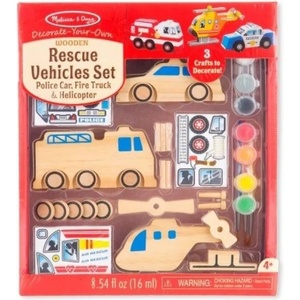 Melissa & Doug - Дървен комплект за сглобяване и декорация - Спасителен отряд