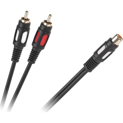 1 RCA káblová zásuvka - 2 RCA zástrčky 25 cm