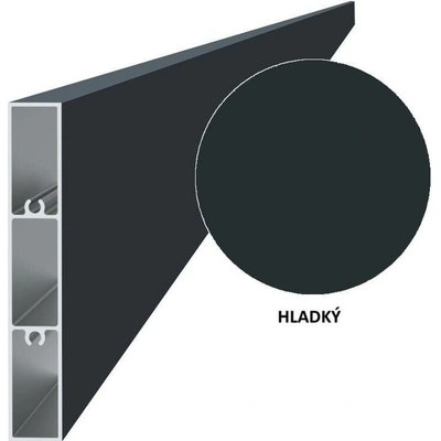 Hliníková plotová lamela 100x16 mm, tvar obdélník, antracit RAL7016, hladký povrch 3m +/- 5mm (AL-PV3-A-3)