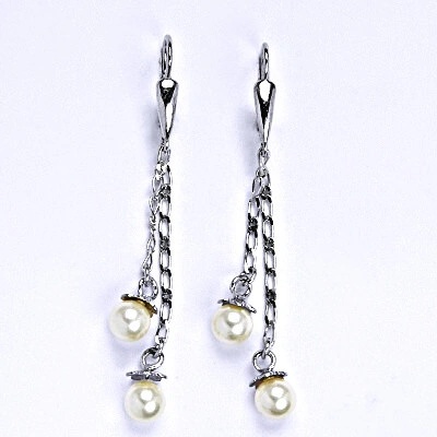 Čištín se Swarovski white perlou perly na řetízku NK 1451/27