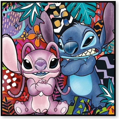 EGAN DISNEY STITCH Obraz "STITCH & ANGEL" růžová 100 × 100 cm