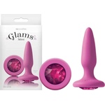  Мини анален плъг с кристали, истинско изкушение - Glams Mini Pink (NSTOYS0710)