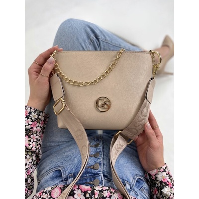 Grosso crossbody kabelka s retiazkou GS-152-cream