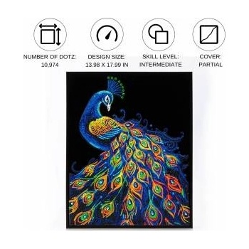 Diamond Dotz adults flocked neon peacock