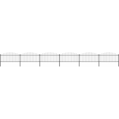 vidaXL Zahradní plot s hroty ocel (0,5–0,75) x 10,2 m černý