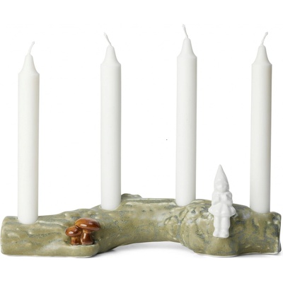 KÄHLER Adventní svícen Christmas Tales 30 cm zelená barva bílá barva porcelán