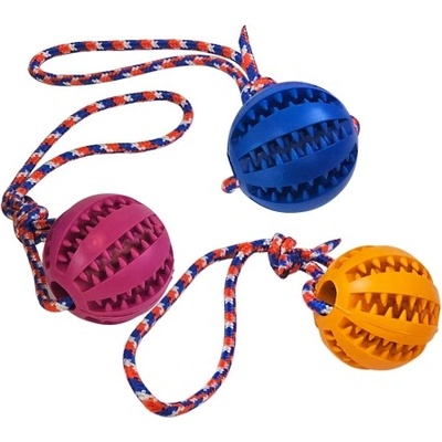 NOBBY Гумени играчки Dental гумена топка ф 7см с въже 30 см - 1 брой, NOBBY Германия 52188