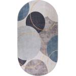 Vitaus Синьо-сив миещ се килим 60x100 cm Oval - Vitaus (KRN-S6029-Oval-60x100)