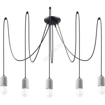 Image 1 of Sollux SL. 1161 - Пендел NESO 5xE27/15W/230V паяк бетон (SLX0957)