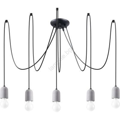 Sollux SL. 1161 - Пендел NESO 5xE27/15W/230V паяк бетон (SLX0957)