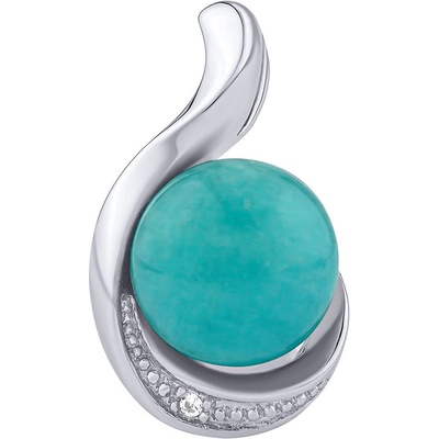 SILVEGO stříbrný přívěsek Geonna s přírodním amazonitem a Brilliance Zirconia JSTP14626AZ