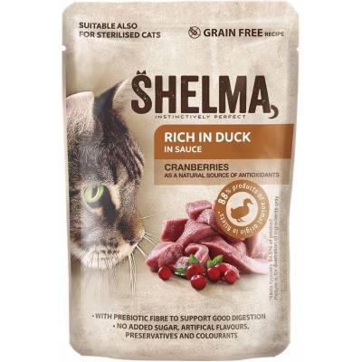 SHELMA Cat kachní s brusinkami v omáčce 85 g