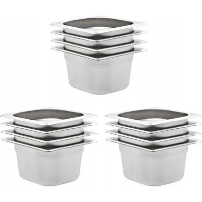Gastronomické nádoby 12 ks GN 1/6, 100 mm nerezová ocel