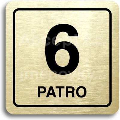 ACCEPT Piktogram 6 patro - zlatá tabulka - černý tisk