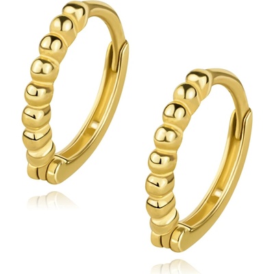 Šperky Eshop Zlaté náušnice 14K kruhy s kuličkovou linií, 11 mm S5GG276.18