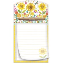 Argus Zápísník s magnetem linkovaný A6 Flowers stitch žllutá