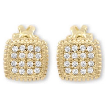 Soliter Zlaté štvorcové náušnice kôstky 745 239 001 01047 0000000