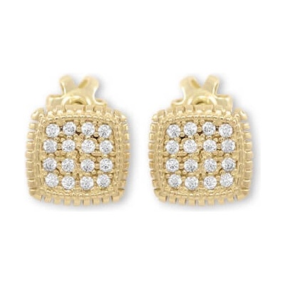 Soliter Zlaté štvorcové náušnice kôstky 745 239 001 01047 0000000