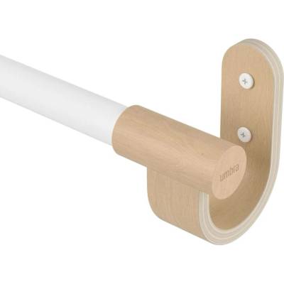 Garnýž Umbra BELLWOOD s dřevěnými koncovkami 107-305cm bílá/přírodní