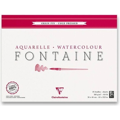 Clairefontaine Akvarelový blok Fontaine Cold Pressed 30 x 40 cm 25 listov 300 g