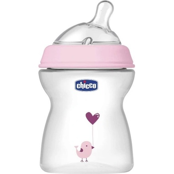 Chicco Natural Feeling kojenecká láhev růžová 250ml