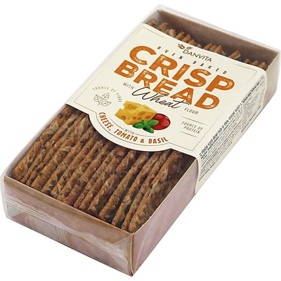 Danvita Pšeničný křehký chléb sýr, rajčata, bazalka 130g