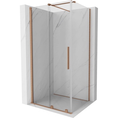 Mexen Velar плъзгаща се душ кабина 90 x 120 см, прозрачна, матирана мед (871-090-120-01-65)