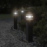 vidaXL Външни подови лампи със сензори, 3 бр, черен, 50 см, алуминий (4006400)