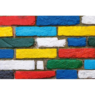 DIMEX ART Флизелинов фототапет цветна тухлена стена 375 x 250 см