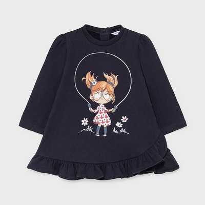 Mayoral Рокля плюш с кукла в тъмно синьо Майорал