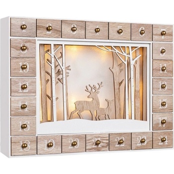 Dudlu Dřevěný adventní kalendář s LED osvětlením Sob