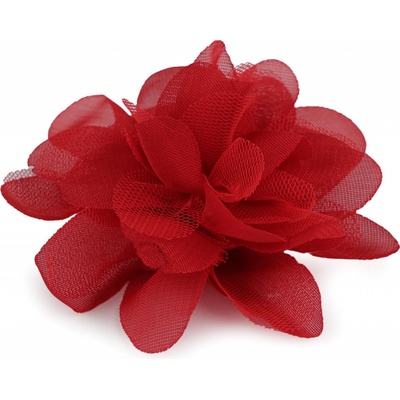 Prima-obchod Šifónový květ Ø8 a 9 cm, barva 19 (9 cm) červená