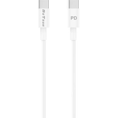 DeTech Кабел за данни DeTech DE-C29PD, Type-C - Type-C, PD, 1.0m, Бял - 40112 (40112)