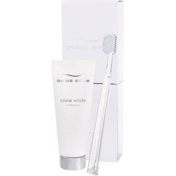 Swiss Smile Whitening Toothpaste 75 ml + Medium-Soft Toothbrush Transparent 1 pc darčeková sada