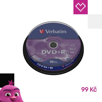 Verbatim DVD+R 4,7GB 16x, Advanced AZO+, cakebox, 10ks (43498) – Hledejceny.cz