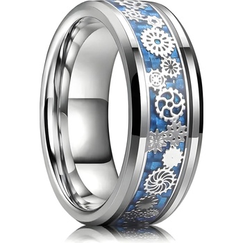 HARAHU Пръстен Wheels - Сребристо / Синьо / 57mm KP31822 (31822)