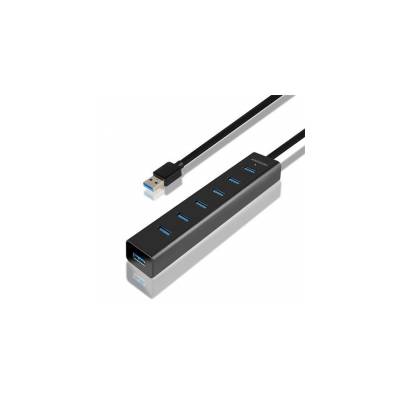 AXAGON HUE-SA7BP, 7x USB3.0 ALU CHARGING hub vč. AC adapteru | HUE-SA7BP