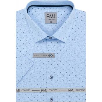 AMJ košile slim fit s krátkým rukávem se vzorem modrá
