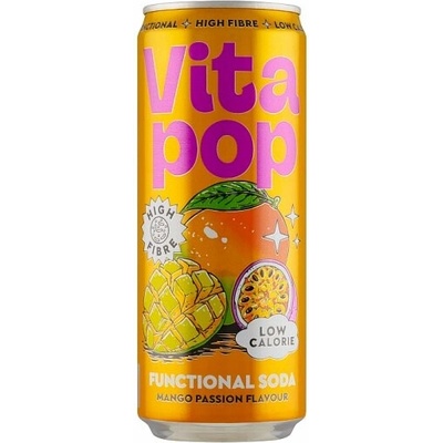 Vitapop Sycený nealkoholický nápoj s příchutí manga a mučenky 330 ml