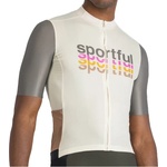 Sportful Фланелка с къс ръкав за колоездене Sportful Supergiara 2 Logo Jersey Cycling jersey - Cream (056-3901-0114)