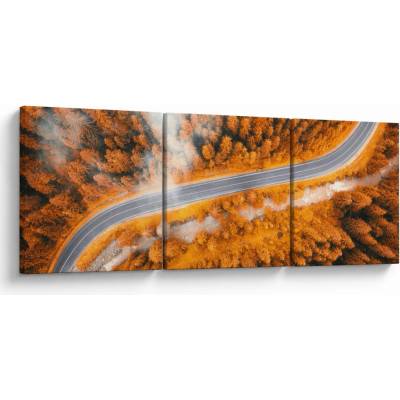 Obraz - Horská silnice, třídílný 120x40 cm