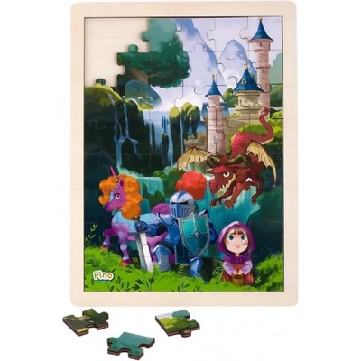 Pino Toys Дървен пъзел от 48 части Pino Приказки - Водопад (5865UP)