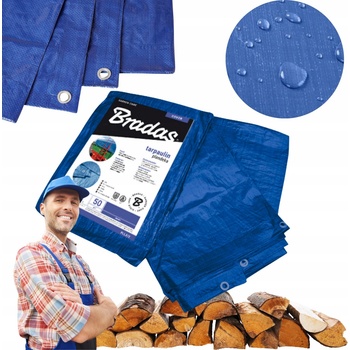 Promodos line nepromokavá plachta 2 x 3 m modrá 50g / m2 dvojitá výstuž kovové oká